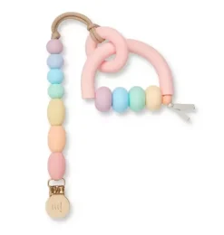 Rainbow Sherbet Arch Ring Teether + Clip Set