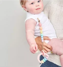 Rainbow Sherbet Arch Ring Teether + Clip Set