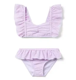 Recycled Gingham Ruffle 2-Piece Swimsuit