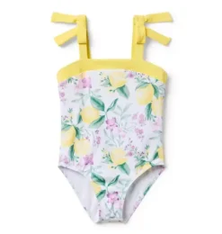 Recycled Lemon Floral Bow Swimsuit