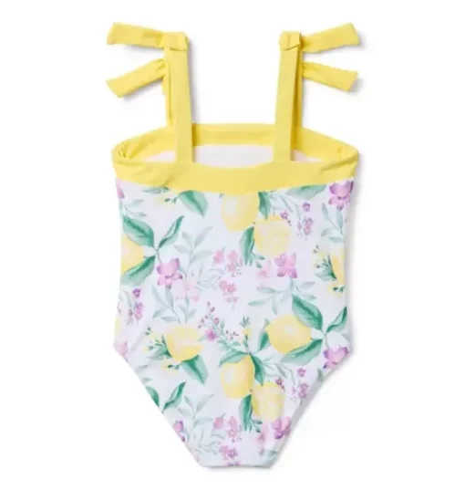 Recycled Lemon Floral Bow Swimsuit