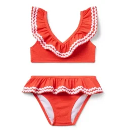 Recycled Ric Rac Ruffle 2-Piece Swimsuit