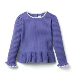 Ribbed Peplum Sweater