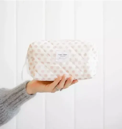 Rose Polka Dot Small Cosmetic Pouch