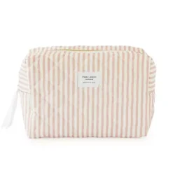 Rose Stripe Large Cosmetic Pouch