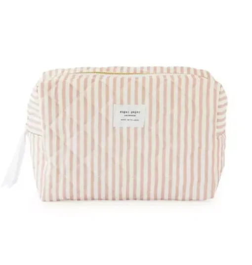 Rose Stripe Large Cosmetic Pouch