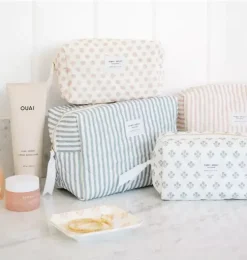 Rose Stripe Large Cosmetic Pouch
