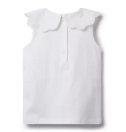 Scalloped Collar Top