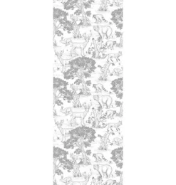 Sketchbook Animals White Wallpaper