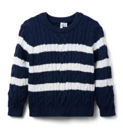 Striped Cable Knit Sweater