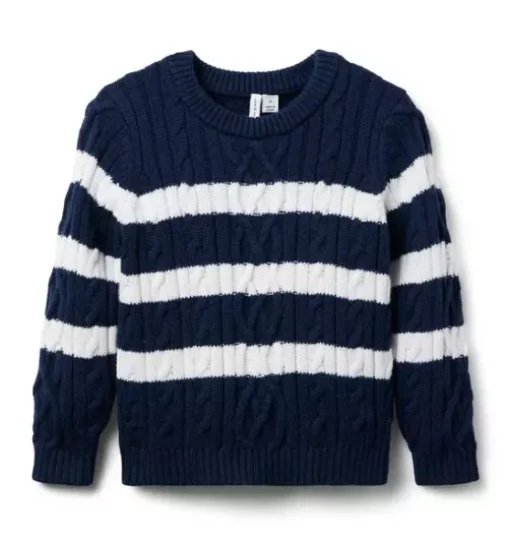 Striped Cable Knit Sweater