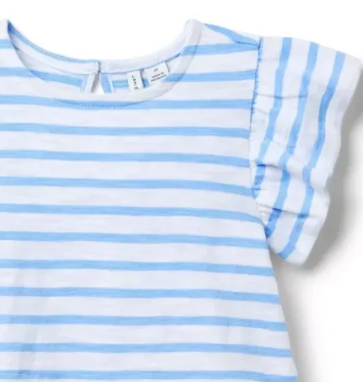 Striped Flutter Sleeve Top