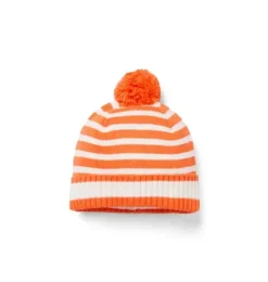 Striped Pom Beanie