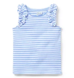 Striped Ruffle Sleeve Top