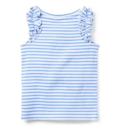 Striped Ruffle Sleeve Top