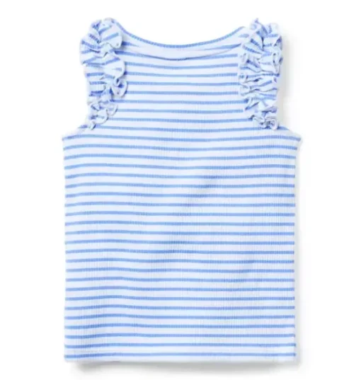 Striped Ruffle Sleeve Top