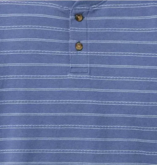 Striped Textured Henley Tee