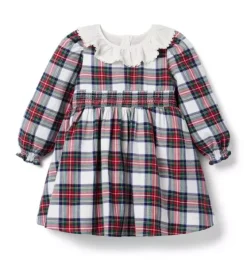 Tartan Ruffle Collar Dress