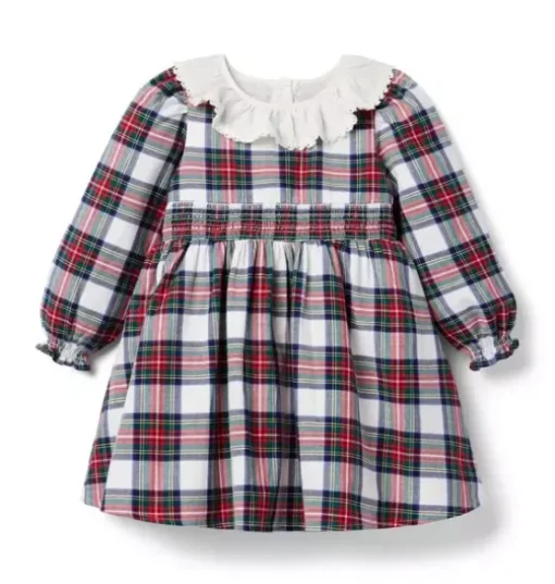 Tartan Ruffle Collar Dress