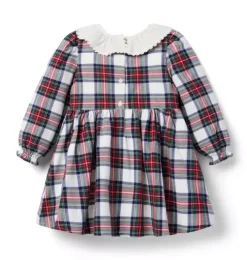 Tartan Ruffle Collar Dress