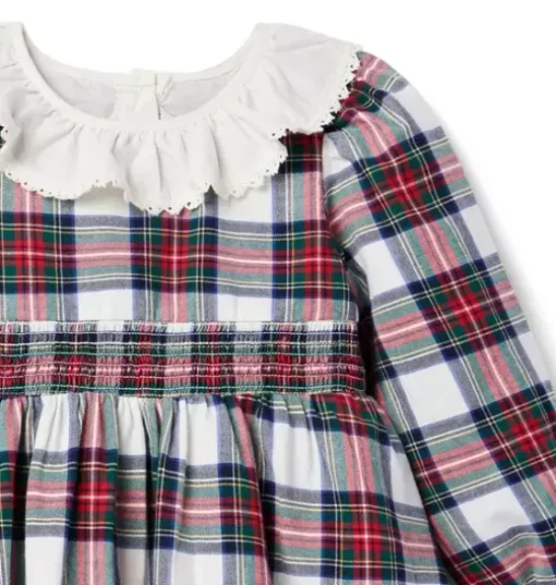 Tartan Ruffle Collar Dress