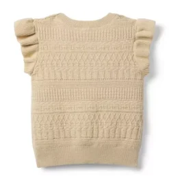 Textured Flutter Sleeve Sweater