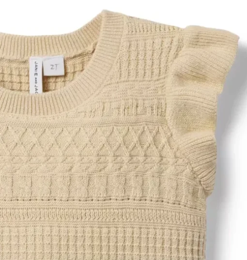 Textured Flutter Sleeve Sweater