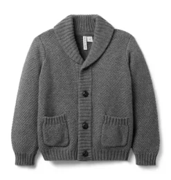Textured Shawl Collar Cardigan