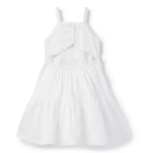 Textured Stripe Tiered Dress