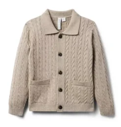 The Cable Knit Polo Cardigan