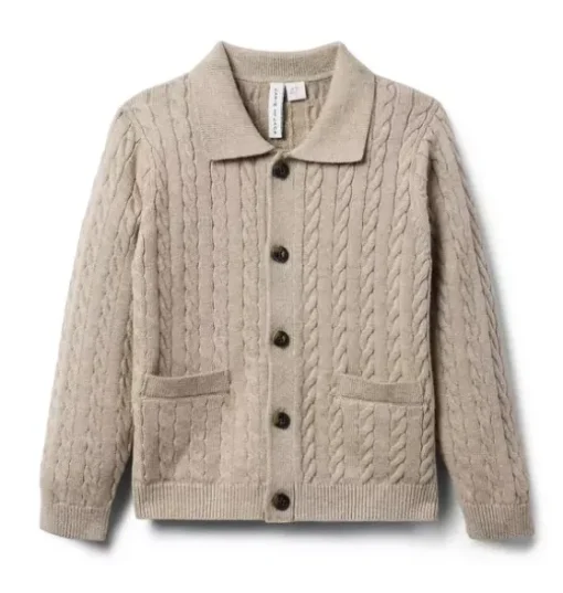 The Cable Knit Polo Cardigan