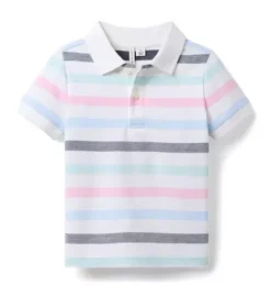 The Classic Striped Pique Polo