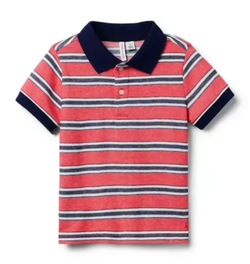 The Classic Striped Pique Polo