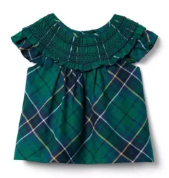 The Tartan Smocked Ruffle Top