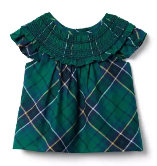 The Tartan Smocked Ruffle Top