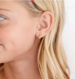 Thin Gold Hoop 8mm Earrings