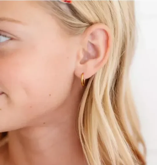 Thin Gold Hoop 8mm Earrings
