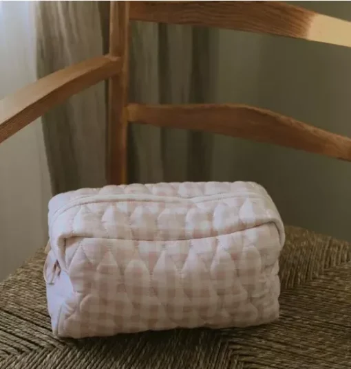 Toiletry Pouch - Pink Gingham