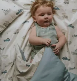 Transit Treasures Toddler Duvet Set - Blue