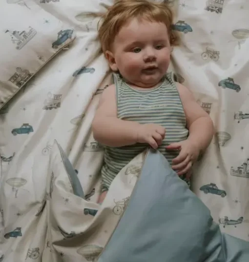 Transit Treasures Toddler Duvet Set - Blue