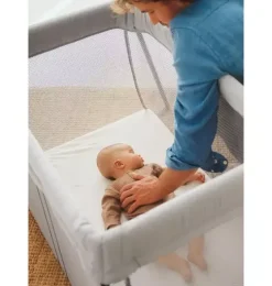 Travel Crib Light Silver & Fitted Sheet Bundle Pack