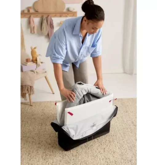 Travel Crib Light Silver & Fitted Sheet Bundle Pack