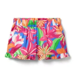 Tropical Floral Ruffle Short