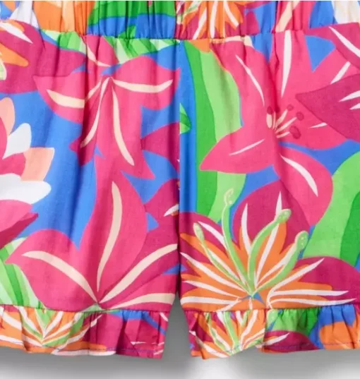Tropical Floral Ruffle Short