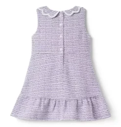 Tweed Scalloped Collar Dress