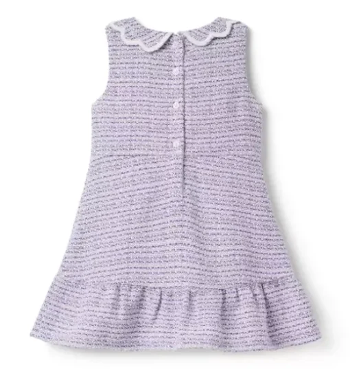 Tweed Scalloped Collar Dress