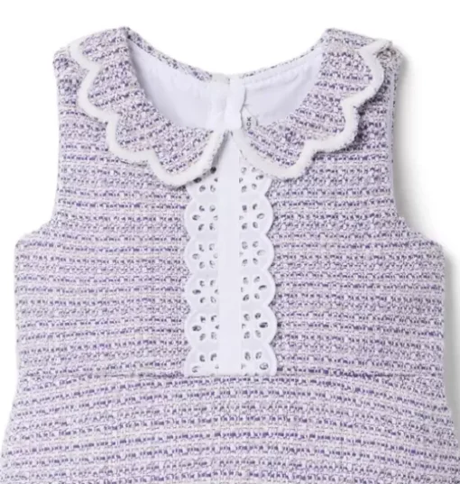 Tweed Scalloped Collar Dress