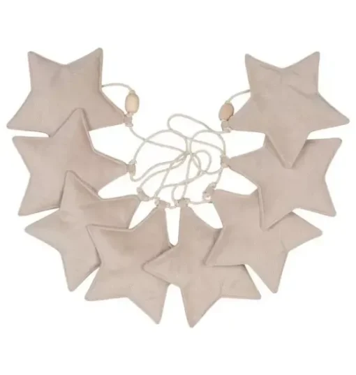 Velvet “Cream Dust” Garland with Stars