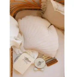 Velvet “Cream” Ginkgo Leaf Pillow