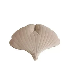 Velvet “Cream” Ginkgo Leaf Pillow